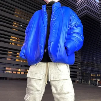2023 Новое Высококачественное Модное Уличное Пластиковое хлопчатобумажное пальто с 3D рисунком, черные, синие, плотные Зимние Повседневные куртки и пальто с молодежной жизненной силой