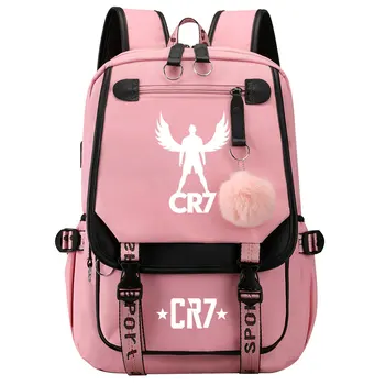 Школьные сумки для подростков CR7, дорожные Многофункциональные USB-рюкзаки, Ноутбуки для путешествий, деловые Мужские Женские Сумки