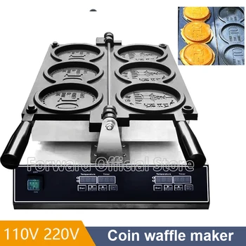 Компьютерная цифровая модель 110 В 220 В, машина для приготовления вафель с сыром и монетами, 10 Корейских золотых монет, вафельный сыр, Мультяшные монетные булочки, вафельница