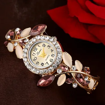 Модные роскошные женские часы с бриллиантовым листом, маленьким циферблатом, женским браслетом, светящимися часами, Женские часы Reloj Para Mujer