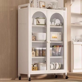 Современные металлические кухонные шкафы большой вместимости для кухонной мебели, шкафы для бытовой посуды, многослойная полка с откидной дверцей