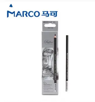 12 шт. /лот MARCO 7010 Угольная ручка для рисования углем, ручка для рисования углем, мягкая среднетвердая ручка для рисования углем