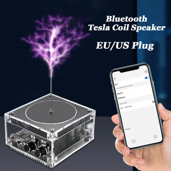 Музыкальная катушка Bluetooth Tesla, Осязаемая Искусственная молния, разрядник, Дуговой генератор, Модель научного эксперимента по обучению Штепсельная вилка США/ЕС