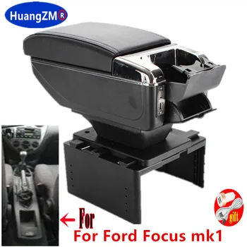 Для Ford Focus mk1 Коробка для подлокотника Для Ford Focus mk1 Универсальный автомобильный Подлокотник передние Детали Центральный ящик для хранения со светодиодной подсветкой USB