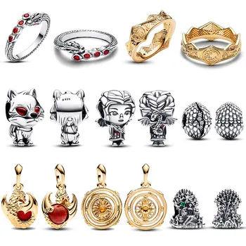 2023 Новое ожерелье с кольцом дракона, подходящий браслет Pandora, сделай САМ, Шарм Herocross, трон, Бусина, Серебро 925 пробы, подарки на День рождения для женщин