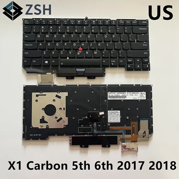 Новая Американо-Английская Клавиатура Для Lenovo ThinkPad x1 Carbon 5th 6th Gen 2017 2018 Клавиатура С Подсветкой Ноутбука