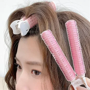Розовая заколка для пуха у корней волос, верхняя заколка для волос, фиксированная челка, ленивая пушистая накладка для укладки волос