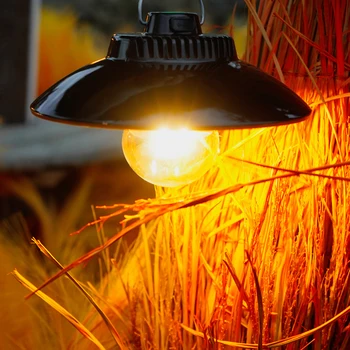 Ретро Портативный фонарь, водонепроницаемый с крючком, освещение для кемпинга, зарядка Type-c, Садовая декоративная лампа с регулируемой яркостью для путешествий на свежем воздухе