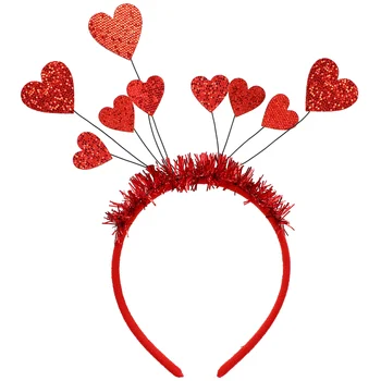 Повязка на голову на День Святого Валентина, женские головные уборы с сердечками, декоративная лента для волос, кисточка