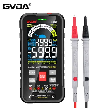 GVDA Новый Цифровой Мультиметр с 9999 Отсчетами Smart Auto Диапазон 1000V 10A Тестер Ом Гц Относительная емкость True RMS AC DC DMM GD128