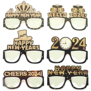 18шт бумажные очки для вечеринок Новый год 2024 Очки для вечеринок реквизит для вечеринок