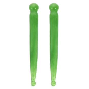 1 Комплект 2шт акупунктурных ручек, практичные массажные палочки для лица, массажные инструменты (зеленые)
