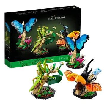 1111PCS Ideas 21342 Коллекция насекомых, модель животного, бабочка, жук, строительные блоки, сделай сам, детские головоломки, игрушки, подарки для детей