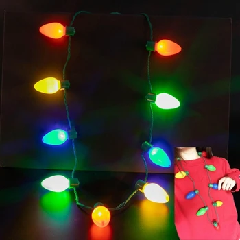 6шт рождественских светодиодных ламп, ожерелье со светящимися лампочками, Рождественские украшения 2023, Новогодний подарок, 9 лампочек, реквизит для вечеринки M76D