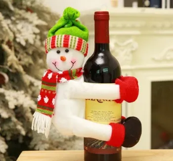 Рукав для бутылки вина в виде снеговика, зимние украшения, подарочный пакет для вина