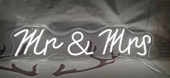 Горячая распродажа, свадебная неоновая вывеска Mr & Mrs разного цвета на выбор для оформления фотобудки, вечеринки, мероприятия, светодиодные вывески