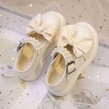 Обувь для девочек; Детская Кожаная обувь Принцессы; Новинка 2023 года; Сезон Весна-осень; Летняя детская обувь Douliang