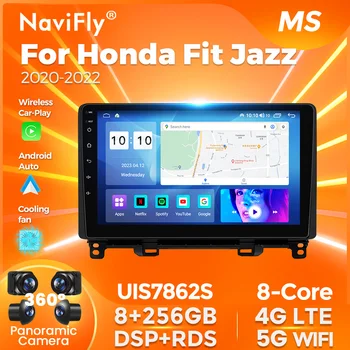 Android 12 Автомагнитола Для Honda Jazz 4 Fit 4 2020-2022 Мультимедийный Видеоплеер Навигация GPS Стерео Wifi Вентилятор Охлаждения Без 2Din DVD