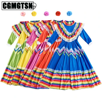 CGMGTSN Платье для девочек в национальном мексиканском стиле, костюм для косплея в стиле Испании для карнавала, праздничное платье на день рождения