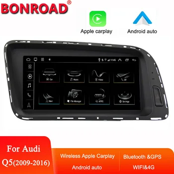 Bonroad Android Auto для автомобиля Audi Q5 2009 - 2017 Apple Carplay Плеер с сенсорным экраном Мультимедиа Радио Стерео Навигация GPS