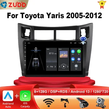 8G + 128G 2 Din Carplay Автомобильный Мультимедийный Плеер для Toyota Yaris 2007 Автомагнитола 2005-2012 Android GPS Навигатор