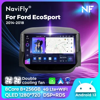 8-ядерный сенсорный экран 4G full Netcom 2K для Ford EcoSport 2014-2018 Автомобильное радио Мультимедийный видеоплеер Навигация GPS Android 13 BT