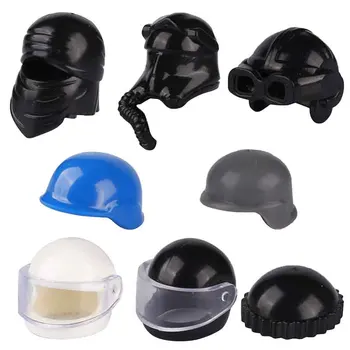 Шлем с рисунком города CMOC, строительный блок, шляпа для мотогонок, накидка, кепка, строительный блок, аксессуары с козырьком, подарочная игрушка для детей J052