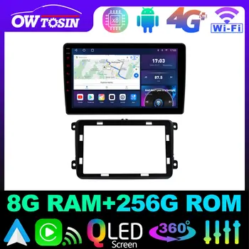 Owtosin QLED 1280*720P 8 Core 8 + 128G Android Автомобильный Радиоприемник GPS Для VW Tiguan Passat B6 Golf Multivan T5 Touran Polo Caddy 2009 WIFI
