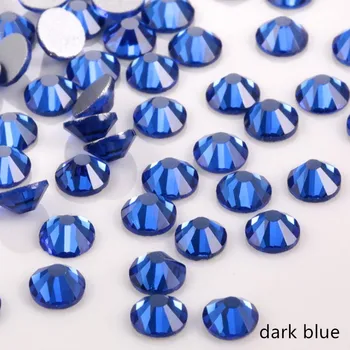 Высококачественные SS3-30 темно-синие Стразы, Приклеивающиеся Для Одежды, Без Исправления, Стеклянный Камень с плоским дном