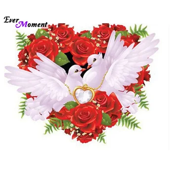 Голубь розовое сердце алмазная живопись вышивка крестом ful 5D алмазная вышивка свадебное украшение квадратный рождественский подарок ASF353