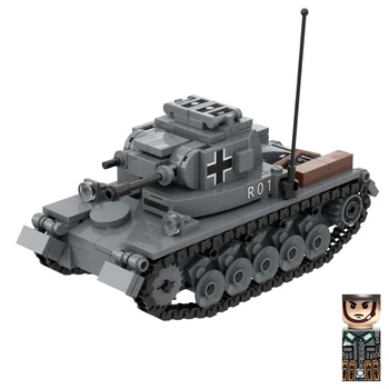 Легкий танк 2-й мировой войны Panzer II Ausf C, Игрушечное военное оружие, Строительные блоки, набор с 1 солдатом, Рождественские подарки на День рождения, Новинка