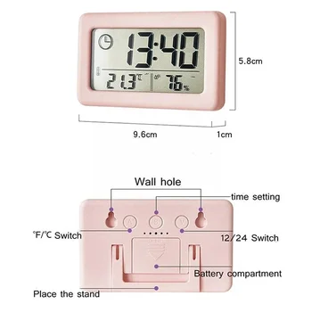 Настольные Цифровые электронные часы для дома для монитора, термометр, сигнализация, гигрометр, измеритель влажности