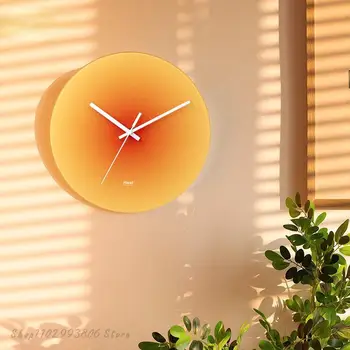 Кухонные Стильные настенные часы современного дизайна, Роскошные Большие Настенные часы Sunset, стекло для спальни, Бесшумное искусство, Украшения для гостиной, Подарок