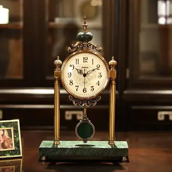 Часы в европейском стиле Для гостиной, Легкие Роскошные Настольные часы-качели, Модель украшения комнаты, Американские часы, Большой рабочий стол