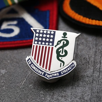 Медаль за медицинскую квалификацию США, Мини-военный веер, металлический значок, Медаль медика, воротник, значок на плечо, коллекция сувениров