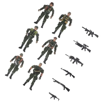 1 комплект миниатюрных моделей солдат Мини-фигурки солдат Миниатюрные сцены фигурки солдат