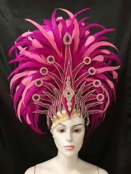 Аксессуары для латиноамериканских танцев Samba Модный изысканный головной убор из перьев Нежные аксессуары для танцевальных шоу