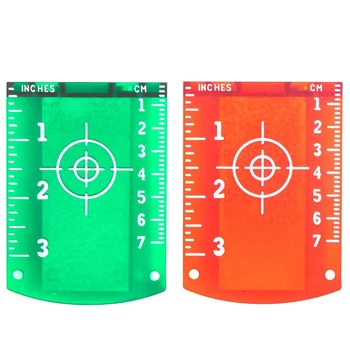 Пластина для лазерной мишени 10 см ×7 см для зелено-красного лазерного уровня для линейных лазеров Отражающая магнитная пластина Инструмент для измерения лазерной мишени