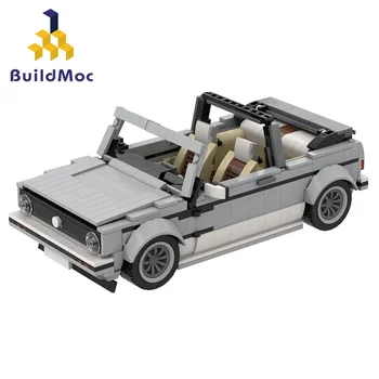 BuildMoc высокотехнологичный спортивный мини-кабриолет Серый Белый черный Строительные блоки Супер гоночный автомобиль, подходящие кирпичи, детские игрушки, подарок мальчику