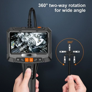 360 ° Рулевая Эндоскопическая Камера 8 мм С Одним и Двумя Объективами Инспекционный Бороскоп 1080P 5 