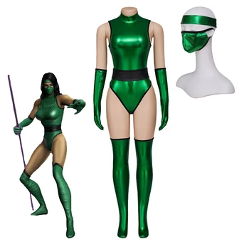 Mortal Kombat Jade, косплей костюм, Нефритовый комбинезон, Сексуальный игровой боевой костюм, Полный комплект, Хэллоуин, Карнавальная форма ниндзя-истребителя.