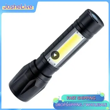 1 шт. мини перезаряжаемый светодиодный фонарик COB + XPE Портативный фонарь для кемпинга с масштабируемым фокусным расстоянием, тактический фонарик с ручкой