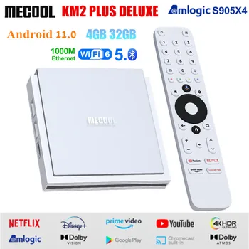 MECOOL KM2 PLUS Deluxe ATV Box Netflix 4K HDR Android 11 Amlogic S905X4 4GB 32GB 2.4G / 5G WiFi6 1000M BT5.0 Поддержка Prime Video