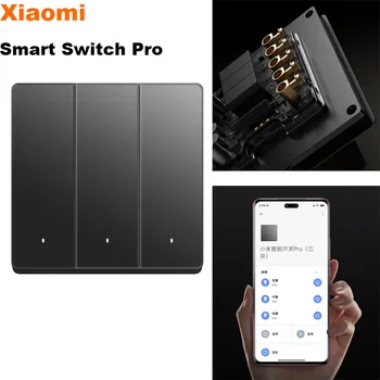 Xiaomi Smart Switch Pro Беспроводной Настенный Выключатель Нейтральная Линия Live Switch AG Стеклянная Панель Для Mijia APP Control Smart Home Linkage