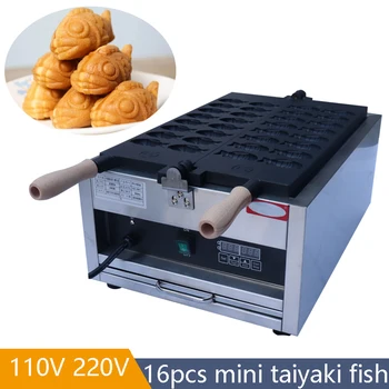Микрокомпьютерное Управление 16ШТ Газовое Отопление Маленькая Мини-Машина Для приготовления рыбы Taiyaki Mini Fish Pan Machine Мини-Машина Для приготовления Вафель В форме Рыбы