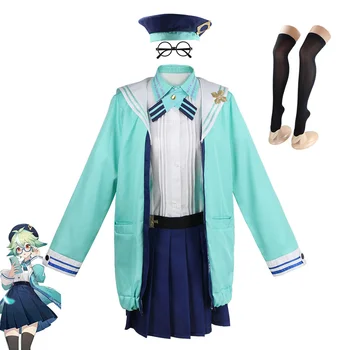 Костюмы для косплея Game Genshin Impact Sucrose, униформа Sugar JK, парик, очки, наряды, костюмы на Хэллоуин для женщин