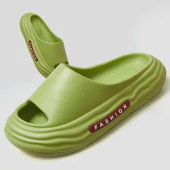 Унисекс, тапочки для пары из EVA для ванной, мужские домашние повседневные туфли на мягкой платформе 5,5 см, женские летние нескользящие тапочки с отверстиями для пары 2023 г.