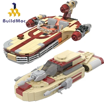 Buildmoc Star Movie Фигурки X-34 Landspeeder и Rebel Combat Speeder Технический Антигравитационный Автомобиль Самолет Строительные Блоки Игрушки