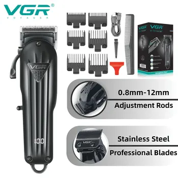 Машинка для стрижки волос VGR, Профессиональная машинка для стрижки волос, Триммер для волос, Электробритва, Регулируемый беспроводной Триммер для мужчин USB V-282 Машинка для стрижки волос VGR, Профессиональная машинка для стрижки волос, Триммер для волос, Электробритва, Регулируемый беспроводной Триммер для мужчин USB V-282 0