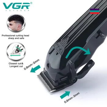 Машинка для стрижки волос VGR, Профессиональная машинка для стрижки волос, Триммер для волос, Электробритва, Регулируемый беспроводной Триммер для мужчин USB V-282 Машинка для стрижки волос VGR, Профессиональная машинка для стрижки волос, Триммер для волос, Электробритва, Регулируемый беспроводной Триммер для мужчин USB V-282 3